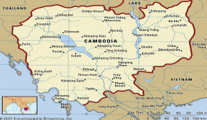 Jelaskan batas-batas wilayah negara kamboja secara geografis