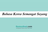 Bahasa Korea Semangat Sayang